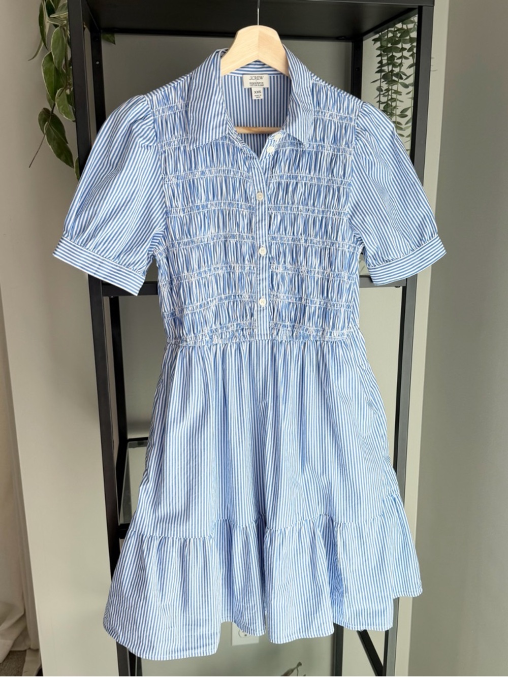 J. Crew Striped Smocked Mini Dress